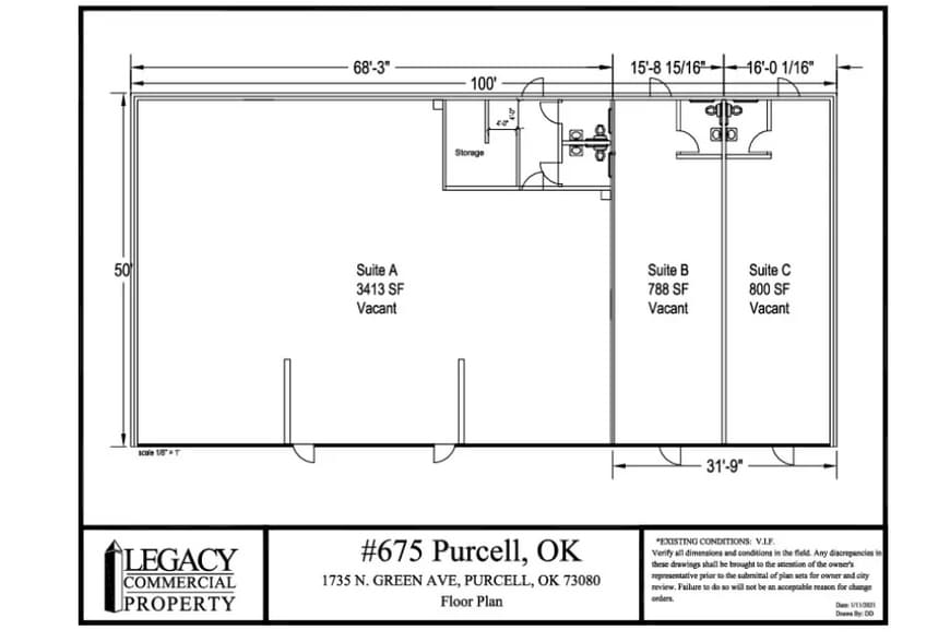 1713-1739 N Green Ave, Purcell, OK à louer - Plan d’étage - Image 3 de 3