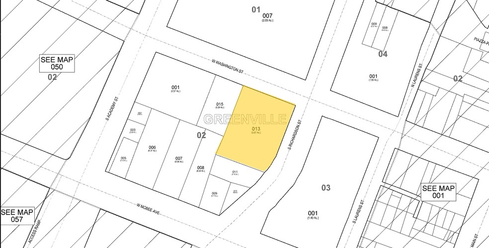 201 W Washington St, Greenville, SC à louer - Plan cadastral - Image 3 de 10