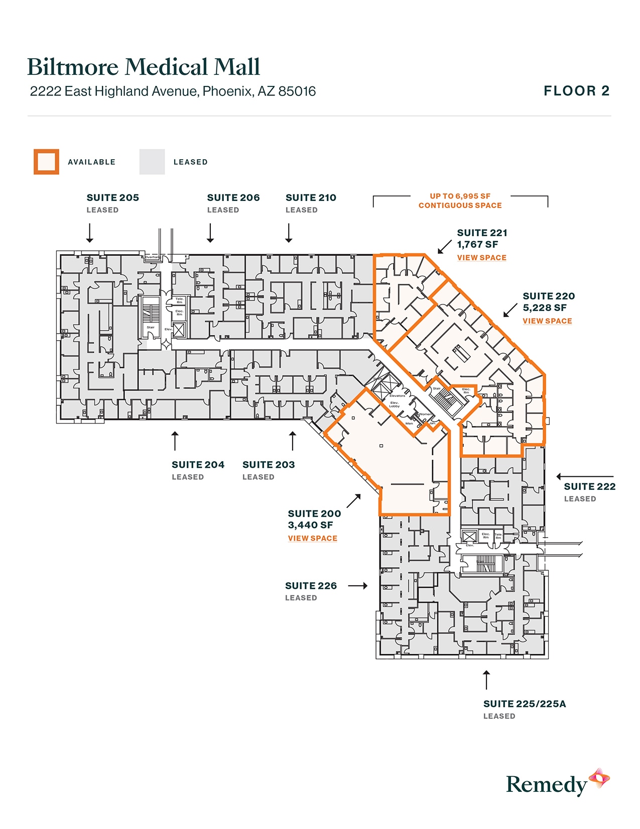 2222 E Highland Ave, Phoenix, AZ for lease Floor Plan- Image 1 of 1