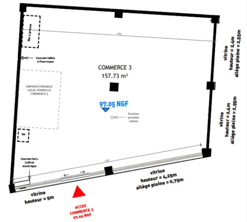 Retail in Sceaux for lease Floor Plan- Image 1 of 2