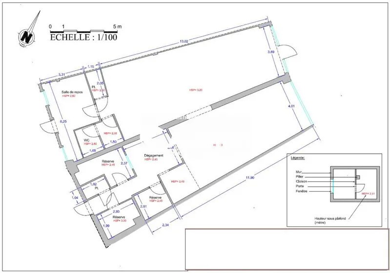 Commerce de détail dans Colomiers à louer Plan d’étage- Image 1 de 2