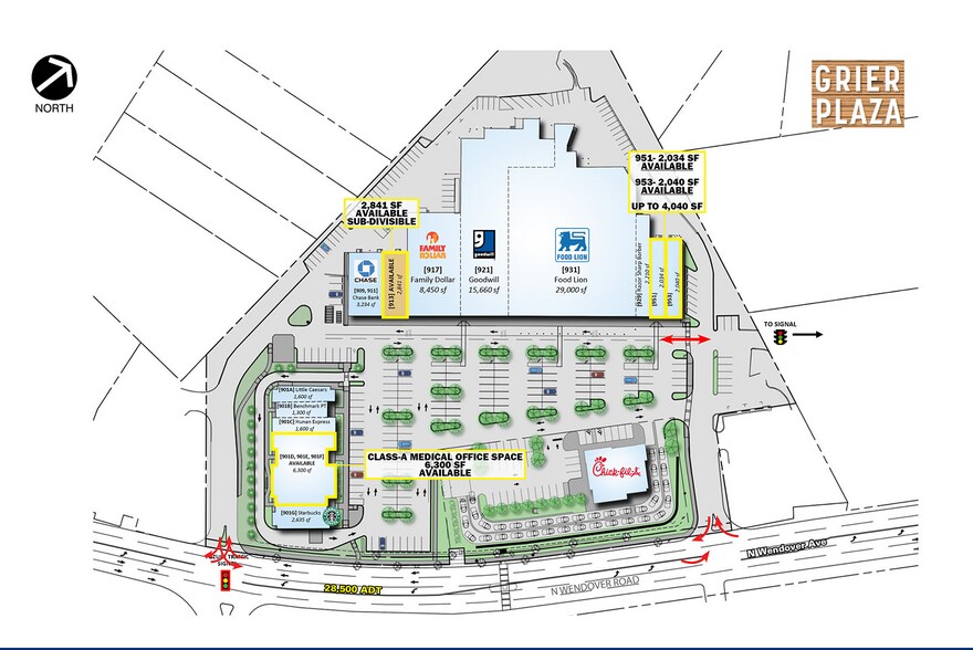 931 N Wendover Rd, Charlotte, NC for lease - Site Plan - Image 2 of 9