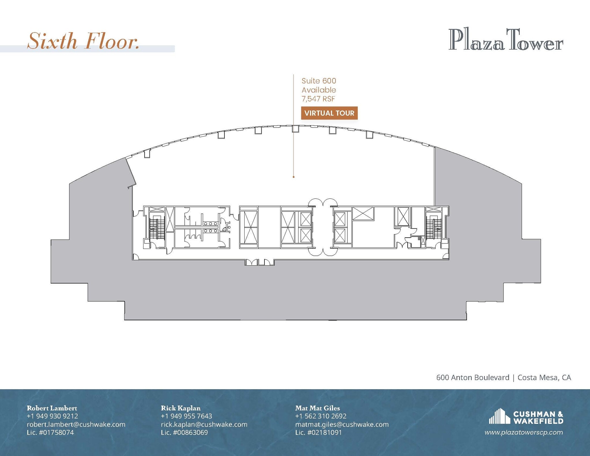 600 Anton Blvd, Costa Mesa, CA à louer Plan d’étage- Image 1 de 1