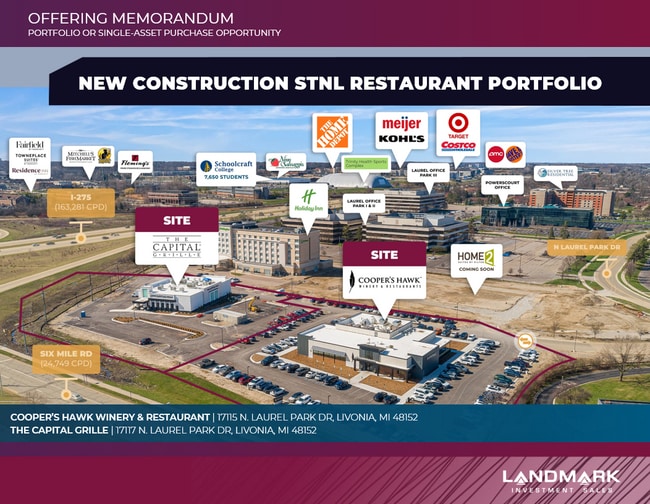 More details for New Construction Restaurant Portfolio – Retail for Sale, Livonia, MI