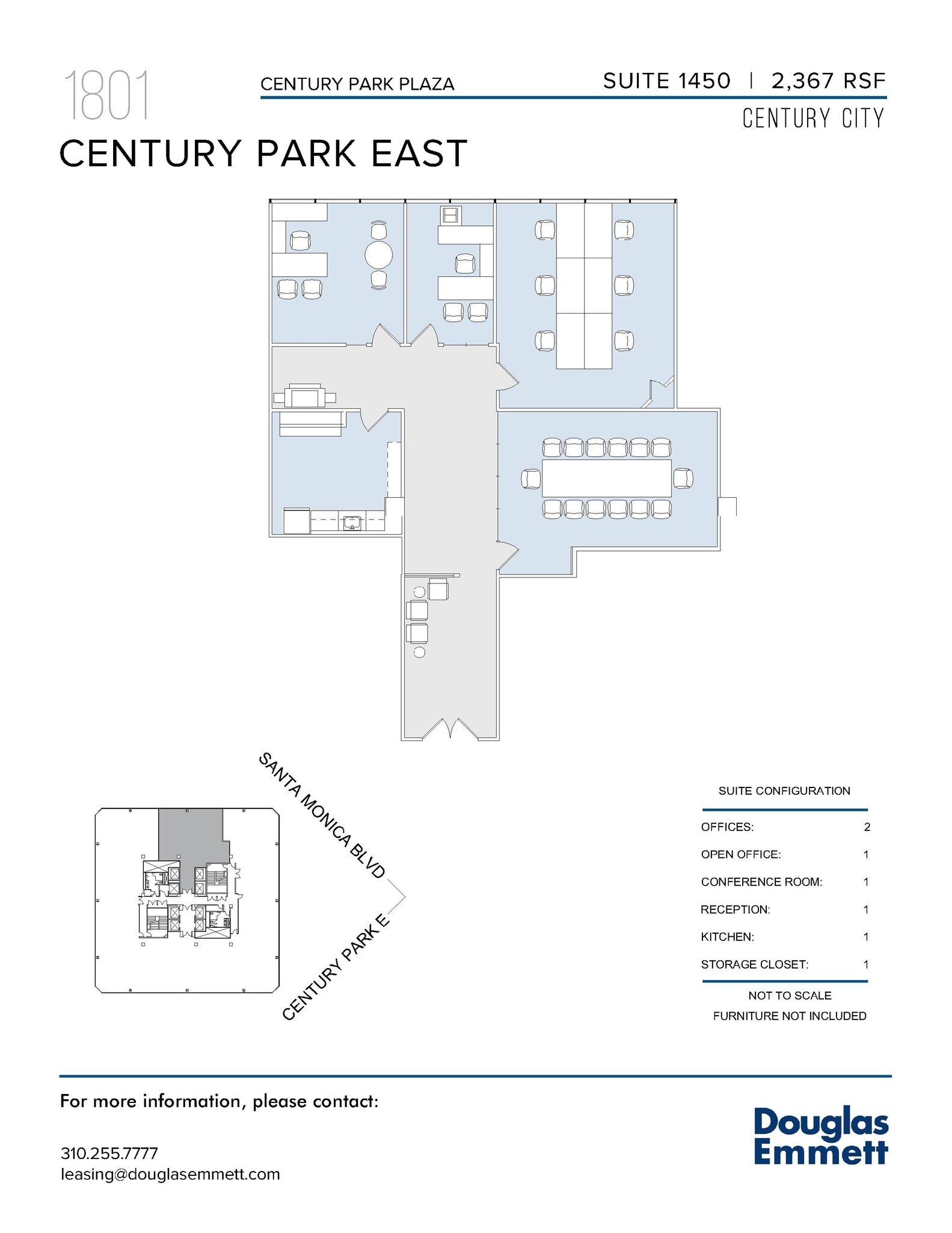 1801 Century Park E, Los Angeles, CA à louer Plan d’étage- Image 1 de 1