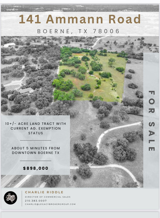 Plus de détails pour 141 Ammann rd, Boerne, TX - Terrain à vendre