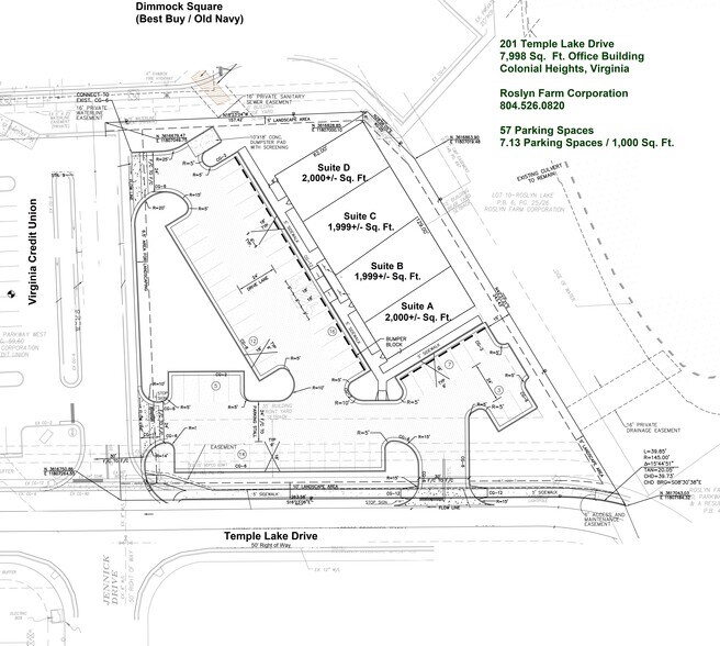 201 Temple Lake Dr, Colonial Heights, VA à louer - Plan de site - Image 3 de 3