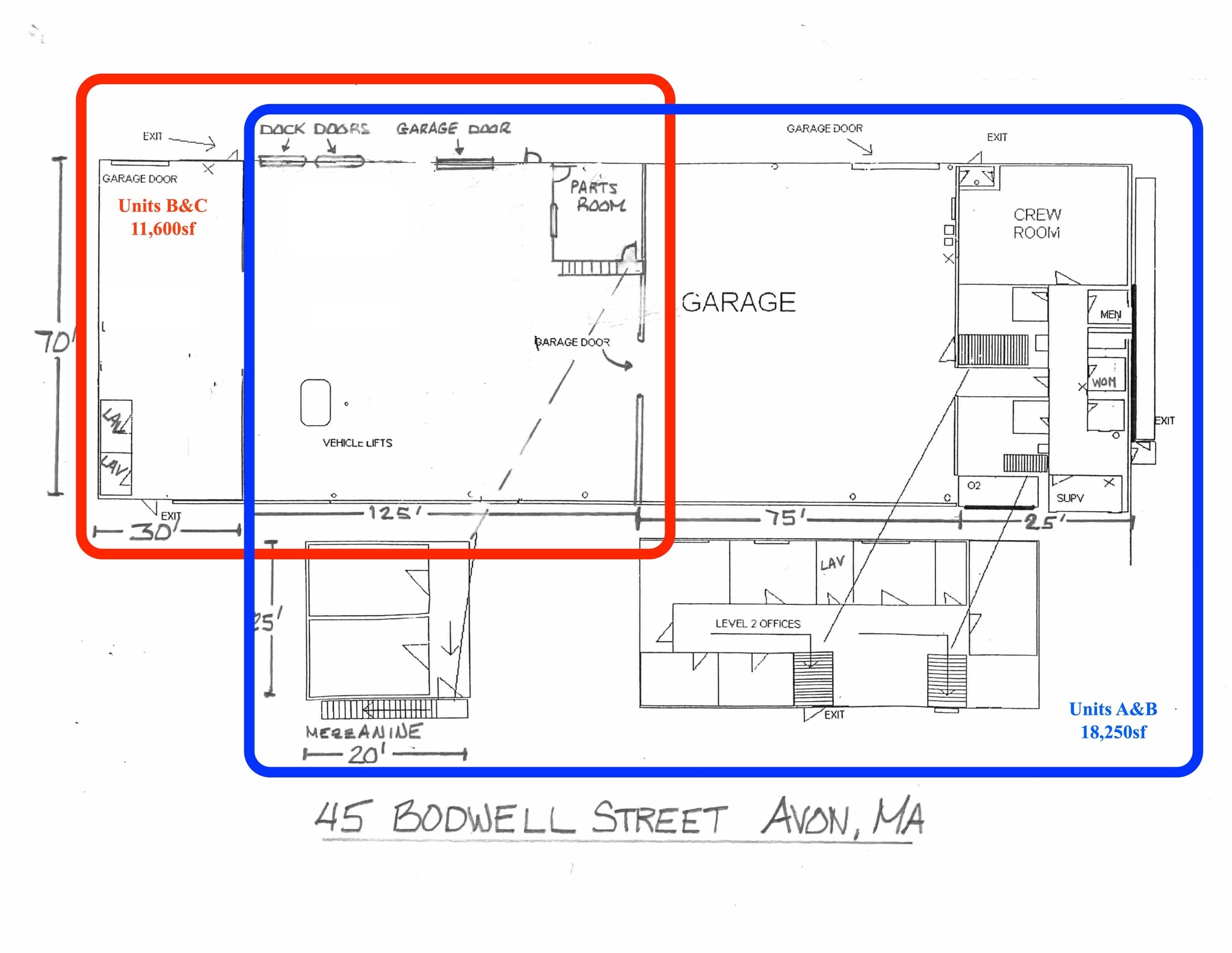 45 Bodwell St, Avon, MA à louer Plan de site- Image 1 de 1