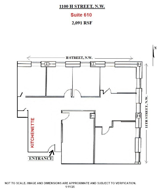 1100 H St NW, Washington, DC à louer Plan d’étage- Image 1 de 6