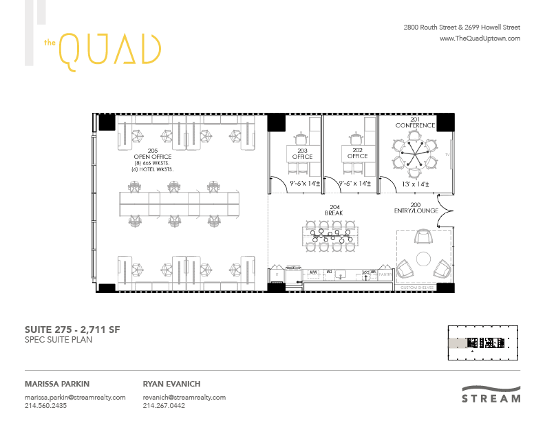 2699 Howell St, Dallas, TX à louer Plan d  tage- Image 1 de 2