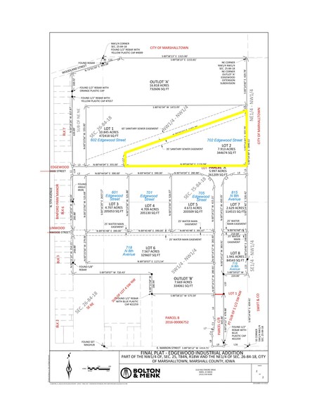 702 Edgewood Street, Marshalltown, IA for sale - Plat Map - Image 1 of 1