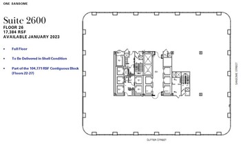 1 Sansome St, San Francisco, CA à louer Plan d’étage- Image 1 de 1