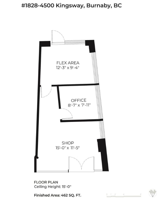 4500 Kingsway, Burnaby, BC V5H 2A9 - Unit 1828 -  - Floor Plan - Image 1 of 2