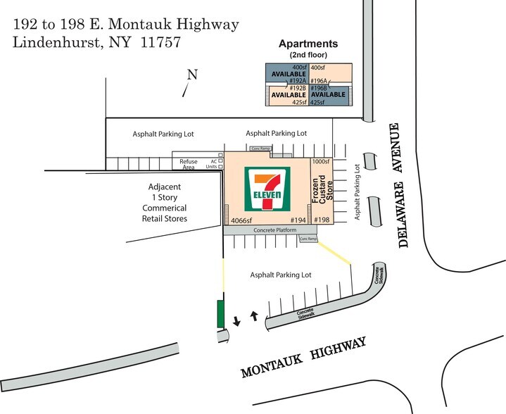 192-198 E Montauk Hwy, Lindenhurst, NY for lease - Site Plan - Image 2 of 2