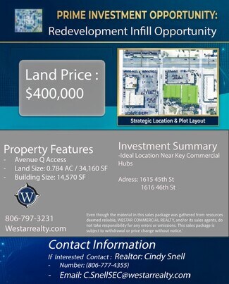 Plus de détails pour 1615 45th St, Lubbock, TX - Terrain à vendre