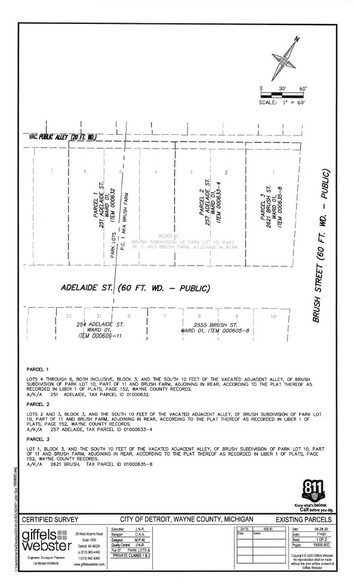 2621 Brush St, Detroit, MI à vendre - Plan cadastral - Image 2 de 5