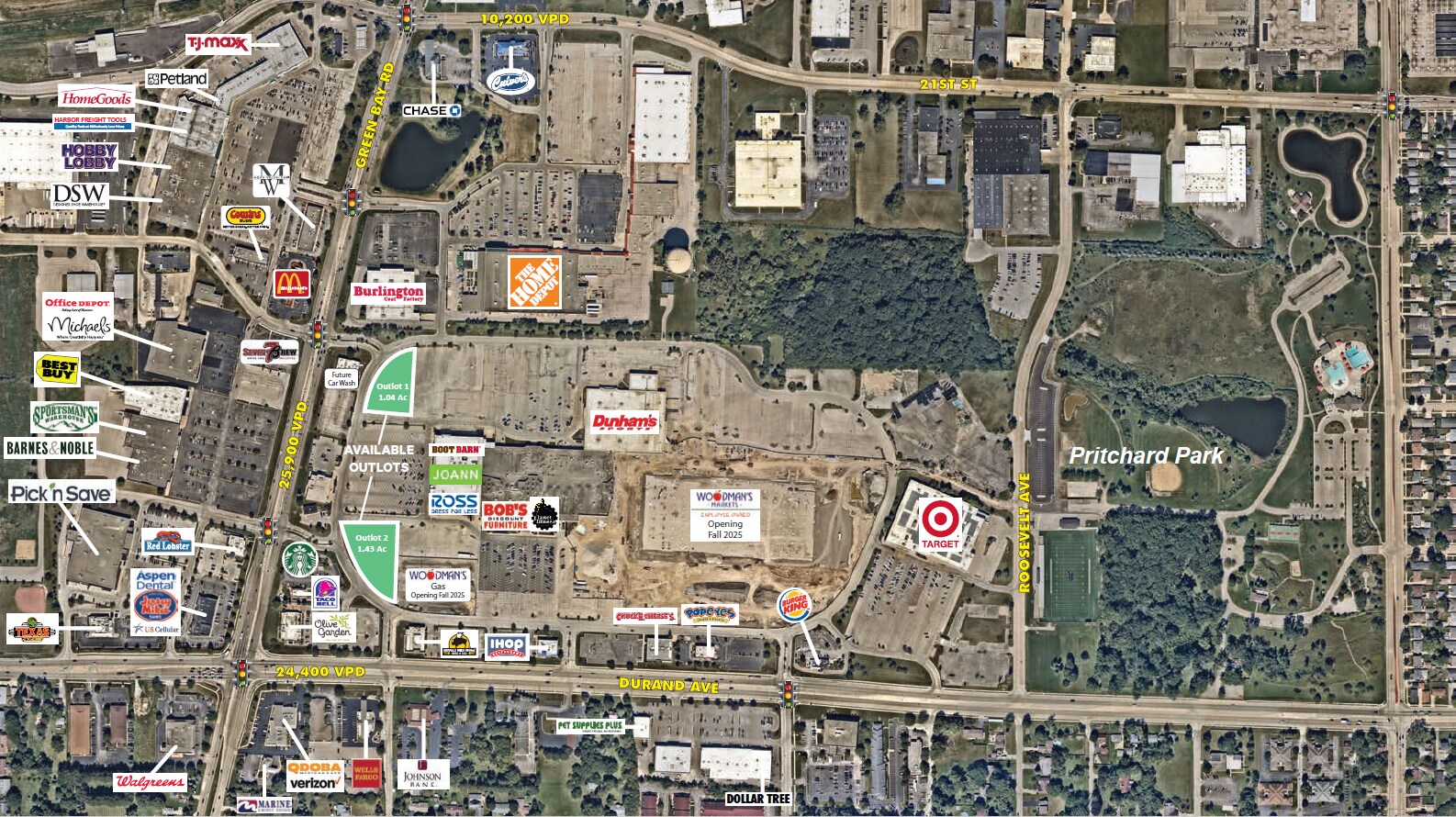 Outlot 2 Durand Ave, Racine, WI for lease Aerial- Image 1 of 4