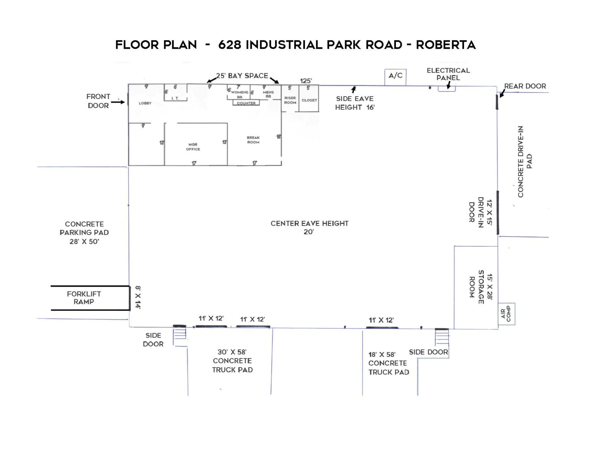 628 Industrial Park Rd, Roberta, GA for sale Floor Plan- Image 1 of 11