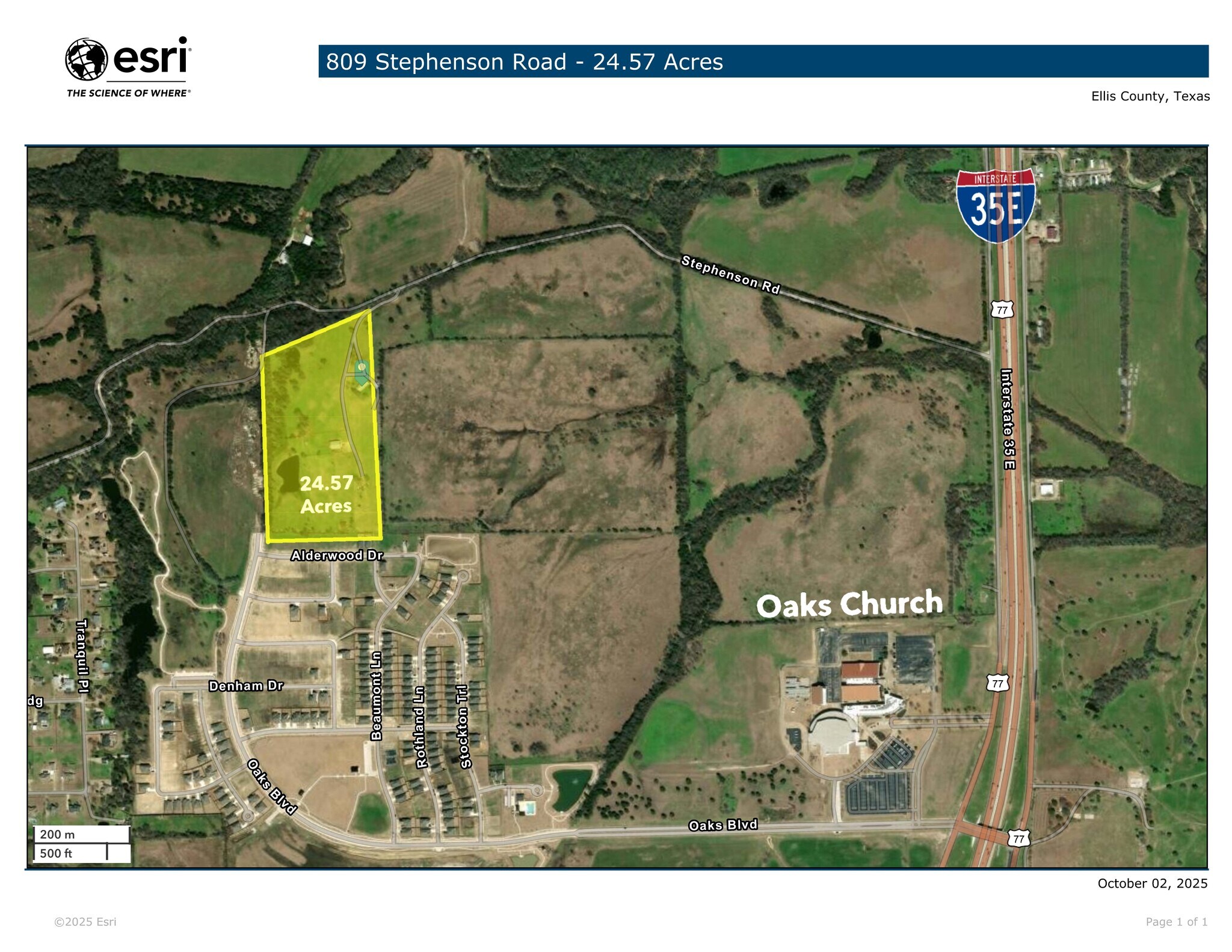 809 Stephenson Rd, Red Oak, TX for sale Aerial- Image 1 of 2