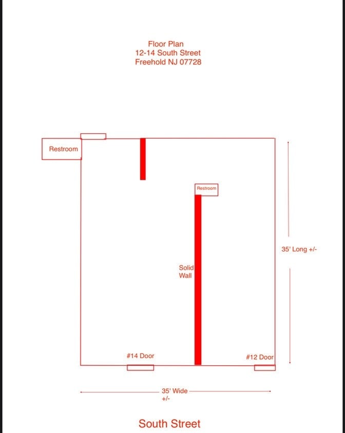 10 South St, Freehold, NJ for lease Floor Plan- Image 1 of 1