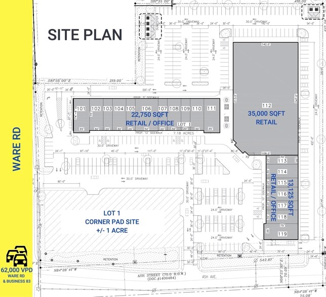 200 N Ware Rd, McAllen, TX à louer - Plan de site - Image 2 de 3