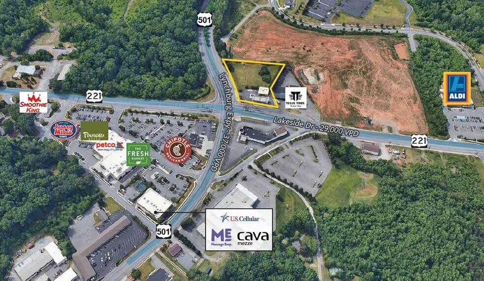 2501 Lakeside Dr, Lynchburg, VA à louer - Aérien - Image 1 de 3