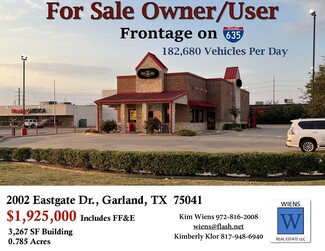 Plus de détails pour 2002 Eastgate Dr, Garland, TX - Vente au détail à vendre