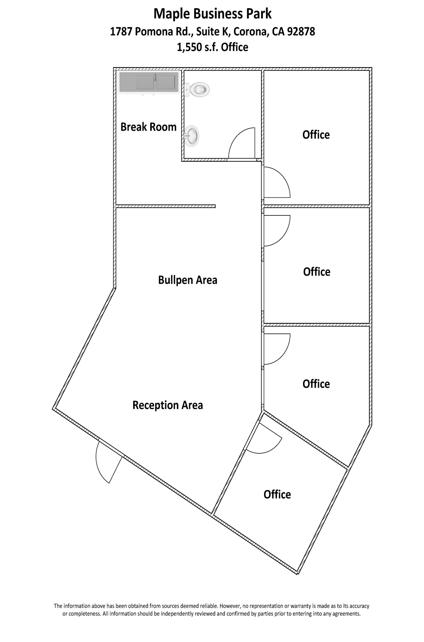 127 Business Center Dr, Corona, CA à louer Plan d’étage- Image 1 de 8