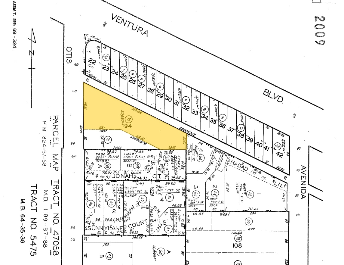 5324 Otis Ave, Tarzana, CA for sale Plat Map- Image 1 of 2