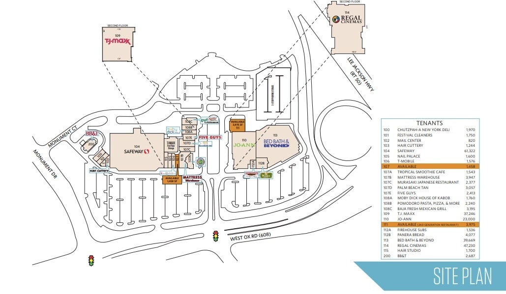 12100-12220 W Fairfax Towne Center, Fairfax, VA à louer Plan de site- Image 1 de 1