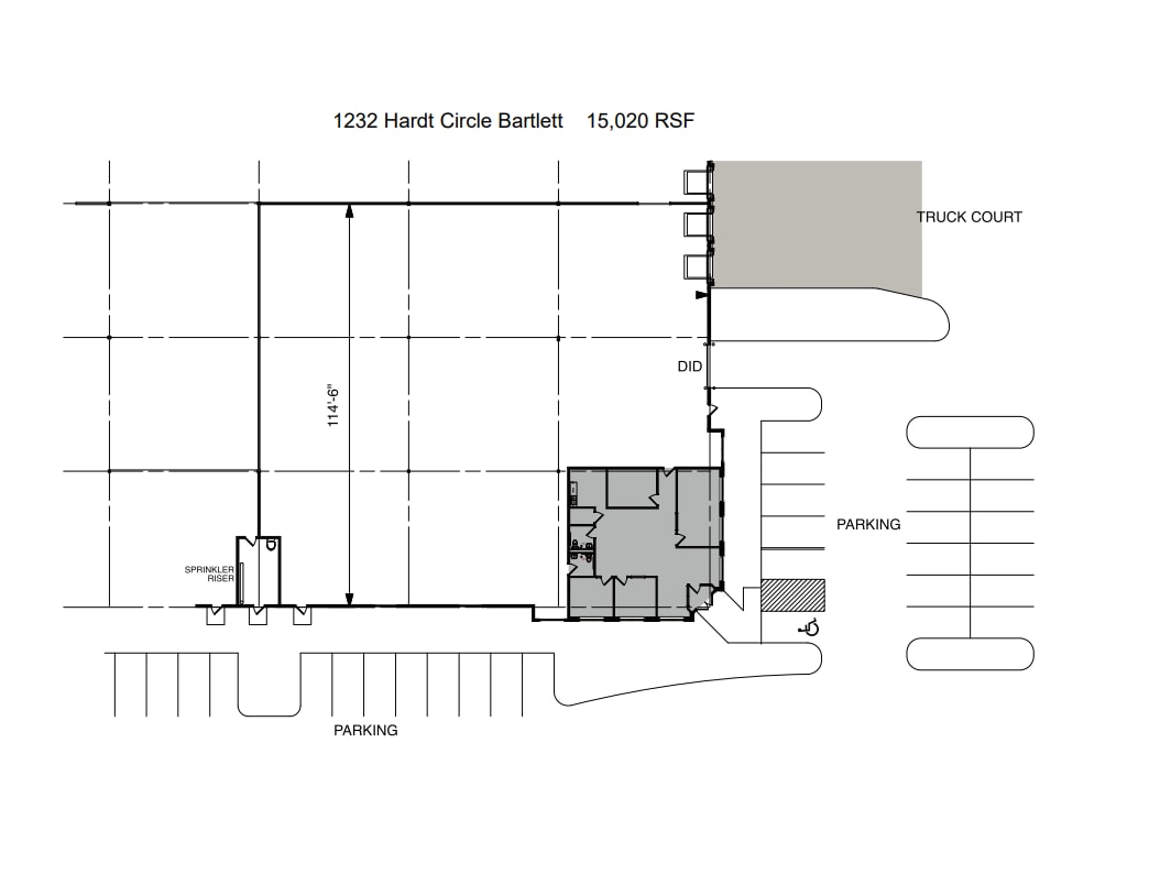 1230-1236 Hardt Cir, Bartlett, IL à louer Plan d’étage- Image 1 de 1