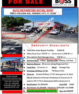 More details for 1695 S Volusia Ave, Orange City, FL - Retail for Sale