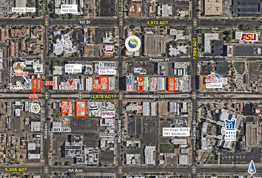 Downtown Mesa - Portfolio For Sale portefeuille de 8 propriétés à vendre sur LoopNet.ca - Photo du bâtiment - Image 3 de 4