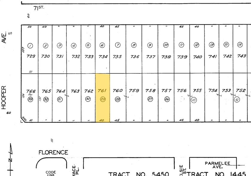 1323 E Florence Ave, Los Angeles, CA à louer - Plan cadastral - Image 2 de 2