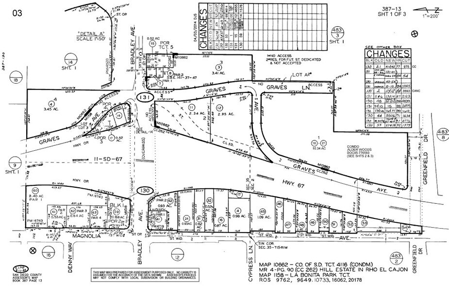 1325 Magnolia Ave, El Cajon, CA à louer - Plan cadastral - Image 3 de 3