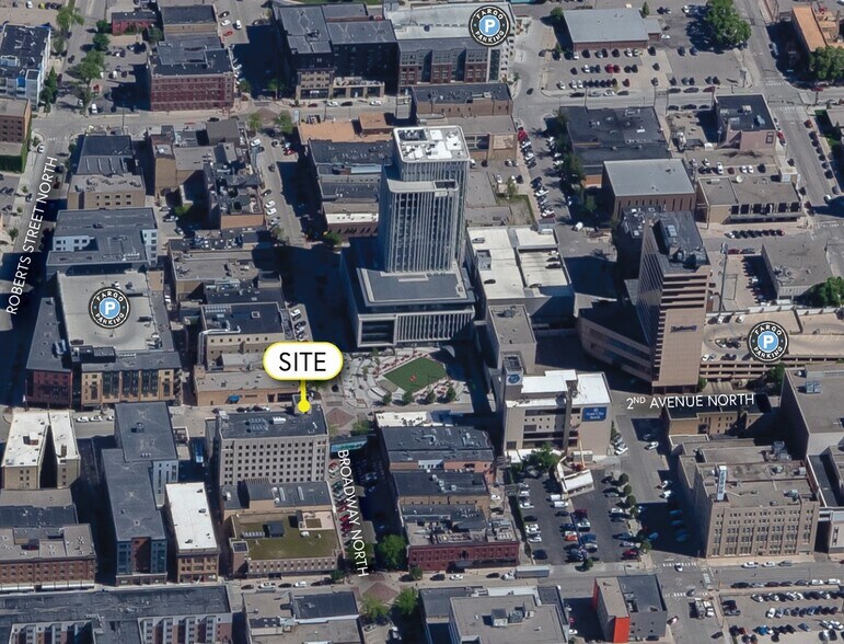 122 Broadway N, Fargo, ND for lease - Aerial - Image 2 of 3