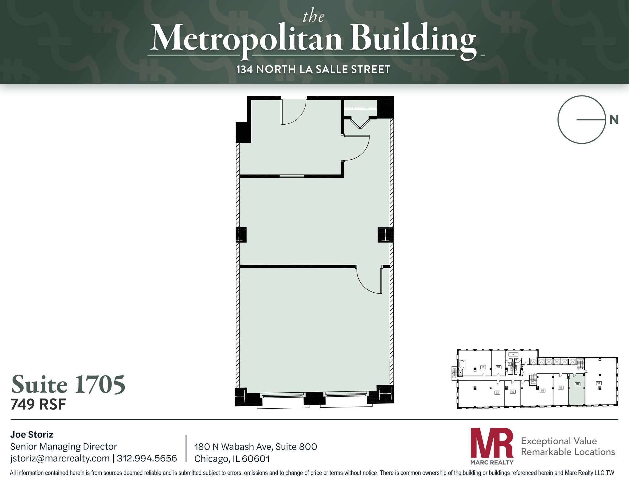 134 N LaSalle St, Chicago, IL à louer Plan d’étage- Image 1 de 1