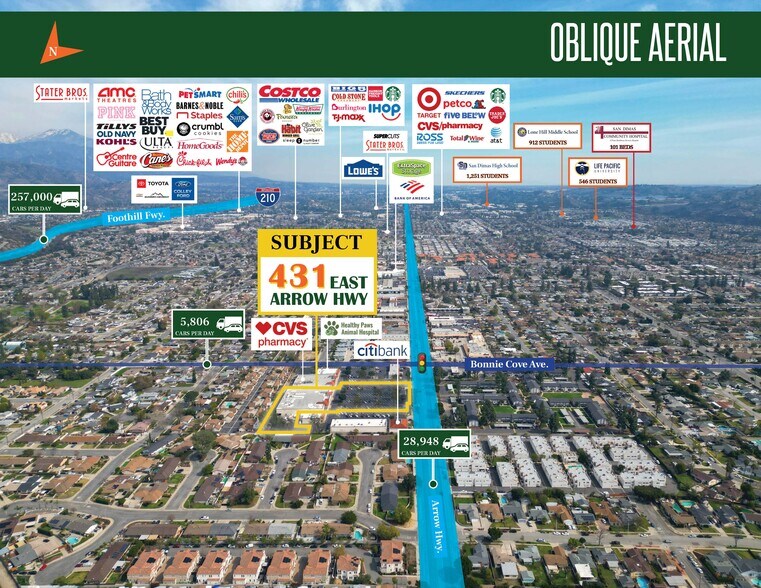 431 E Arrow Hwy, Glendora, CA à vendre - Photo du bâtiment - Image 2 de 10