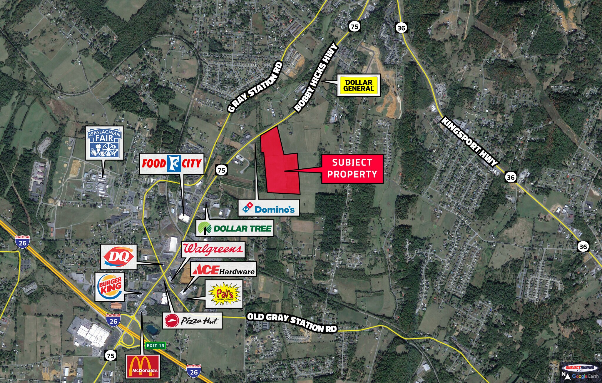 Bobby Hicks Highway Hwy, Gray, TN à vendre Aérien- Image 1 de 13