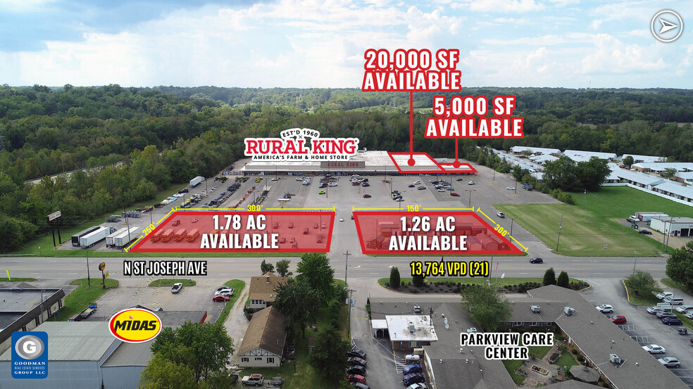 2800 BL St Joseph Ave, Evansville, IN for lease - Aerial - Image 1 of 5