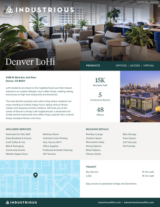 Plus de détails pour 2128 W 32nd Ave, Denver, CO - Cotravail à louer