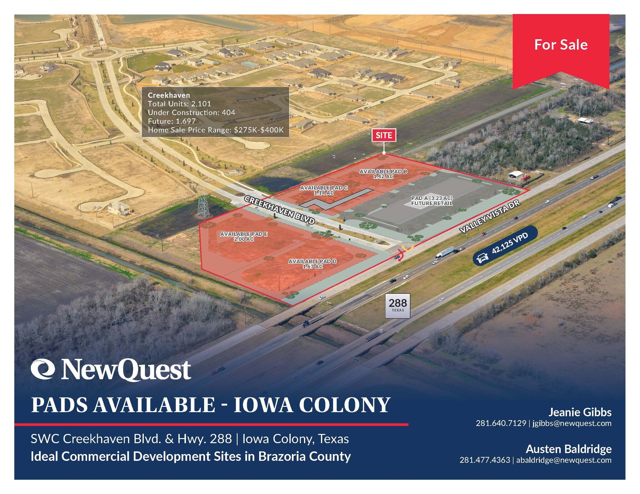SWC Creekhaven Blvd. & Hwy. 288, Iowa Colony, TX à vendre Photo principale- Image 1 de 5