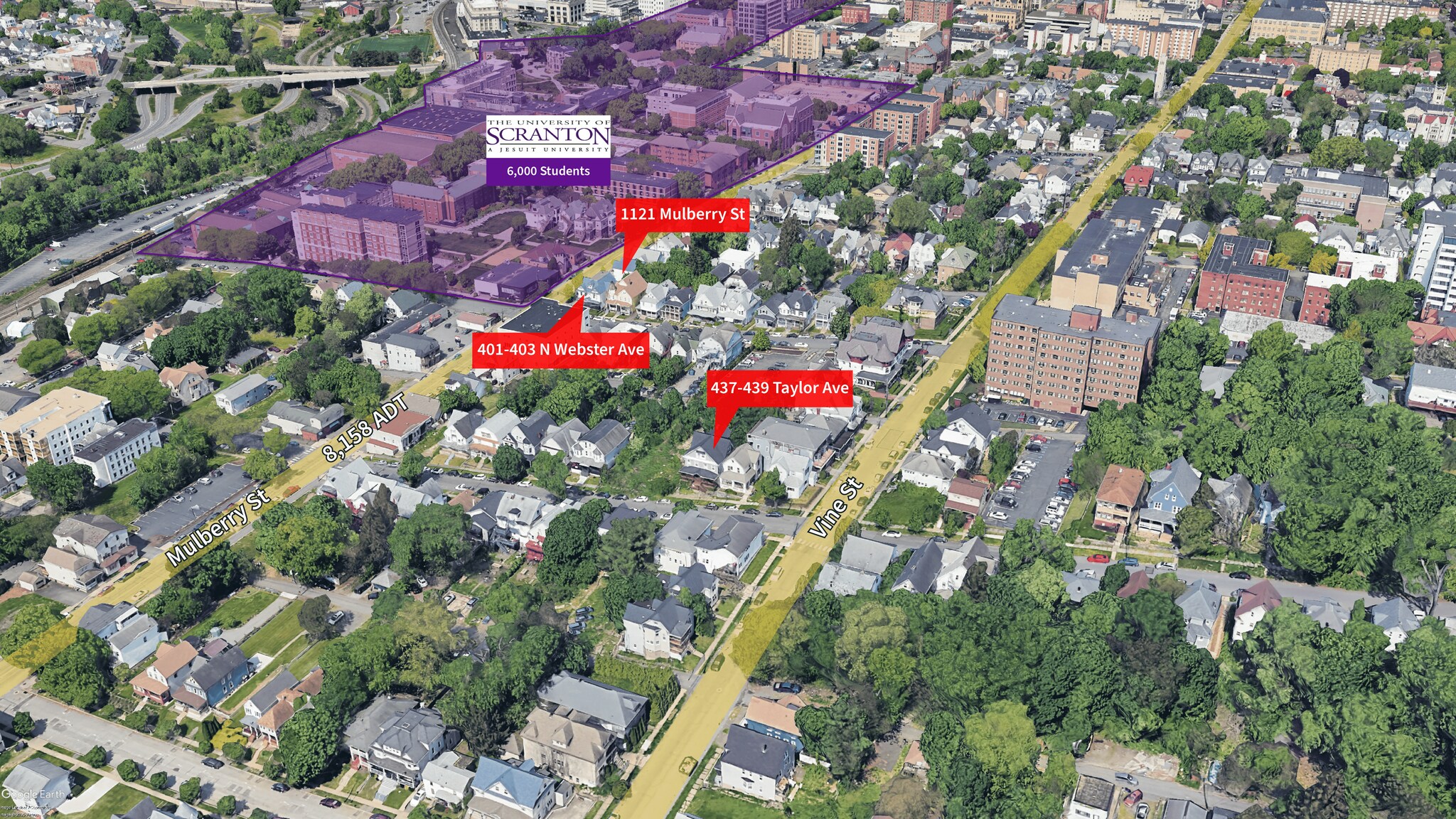 Scranton University Student Housing portefeuille de 3 propriétés à vendre sur LoopNet.ca Photo du bâtiment- Image 1 de 9