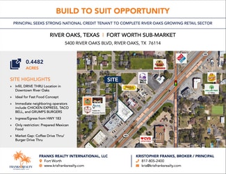 Plus de détails pour 5400 River Oaks Blvd, Fort Worth, TX - Terrain à vendre