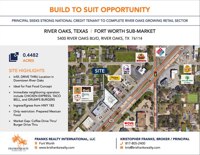 Plus de détails pour 5400 River Oaks Blvd, Fort Worth, TX - Terrain à vendre