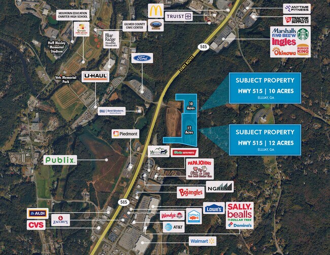 Plus de détails pour 722 Chinquapin Road / 515 HWY hwy, Ellijay, GA - Terrain à vendre
