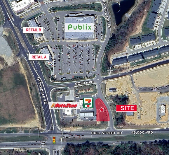Cosby Village Outparcel, Chesterfield, VA for lease Aerial- Image 1 of 2