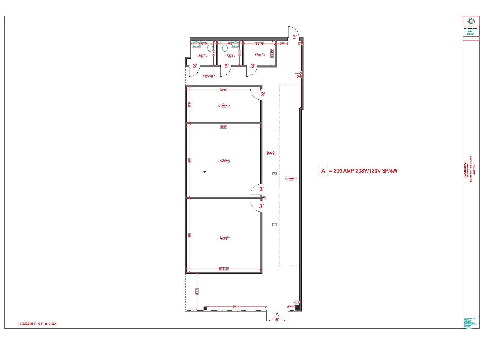 900 W Airport Fwy, Hurst, TX à louer Plan d’étage- Image 1 de 2