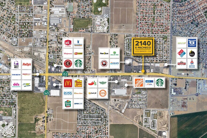 2140 E Pacheco Blvd, Los Banos, CA à louer - Aérien - Image 1 de 2