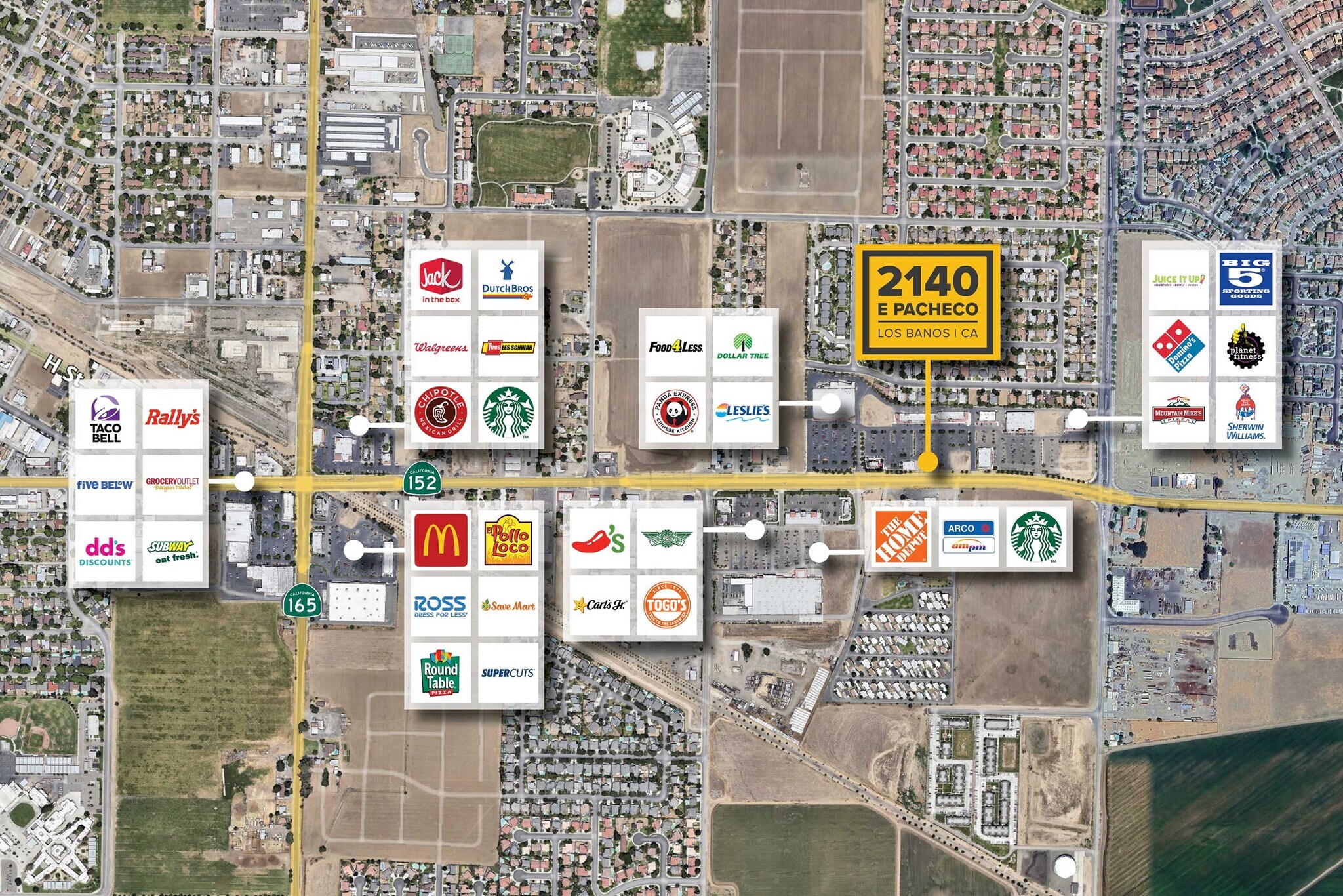 2140 E Pacheco Blvd, Los Banos, CA à louer Aérien- Image 1 de 3